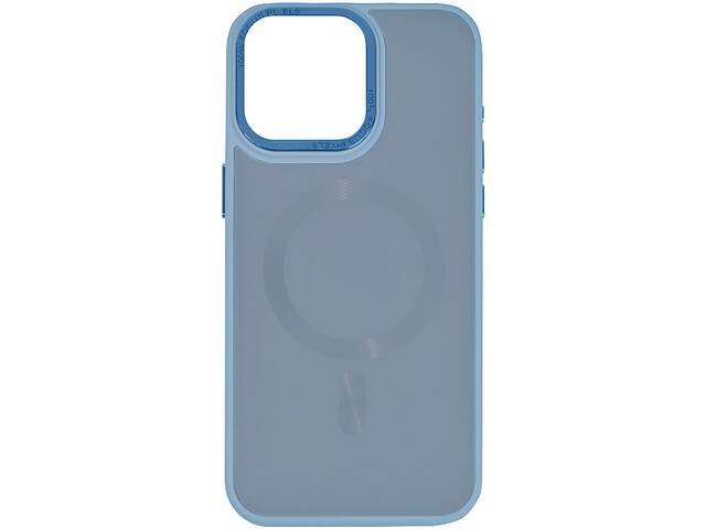 Чехол TPU+Glass Epik Sapphire Midnight Open Camera with MagSafe Apple iPhone 15 Pro 6.1' Голубой / Blue