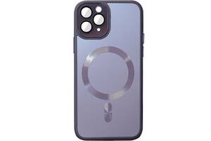 Чехол TPU+Glass Epik Sapphire Midnight with MagSafe Apple iPhone 11 Pro 5.8' Фиолетовый / Deep Purple