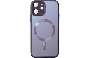 Чехол TPU+Glass Epik Sapphire Midnight with MagSafe Apple iPhone 12 6.1' Фиолетовый / Deep Purple