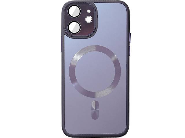 Чехол TPU+Glass Epik Sapphire Midnight with MagSafe Apple iPhone 12 6.1' Фиолетовый / Deep Purple