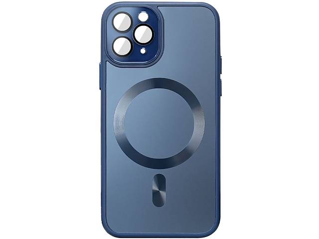 Чехол TPU+Glass Epik Sapphire Midnight with MagSafe Apple iPhone 12 Pro Max 6.7' Синий / Deep navy