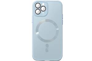 Чехол TPU+Glass Epik Sapphire Midnight with MagSafe Apple iPhone 13 Pro Max 6.7' Голубой / Blue