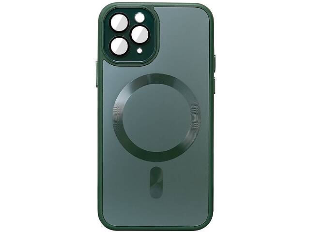Чехол TPU+Glass Epik Sapphire Midnight with MagSafe Apple iPhone 13 Pro Max 6.7' Зеленый / Forest green