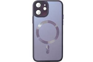 Чехол TPU+Glass Epik Sapphire Midnight with MagSafe Apple iPhone 14 6.1' Фиолетовый / Deep Purple