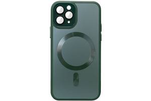 Чехол TPU+Glass Epik Sapphire Midnight with MagSafe Apple iPhone 14 Pro 6.1' Зеленый / Forest green