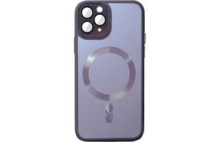 Чехол TPU+Glass Epik Sapphire Midnight with MagSafe Apple iPhone 14 Pro 6.1' Фиолетовый / Deep Purple