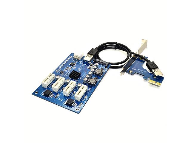 Cплиттер-разветвитель-хаб PCI-e x 1 на 3 порта х 1,BOX