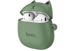 Детские беспроводные наушники Bluetooth HOCO Cat EW45 в кейсе Оlive