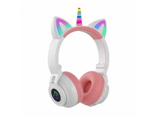 Детские беспроводные наушники OPT-TOP Единорог Cat STN-27 LED Bluetooth с кошачьими ушками (1756375322)