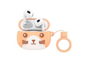 Детские наушники беспроводные Bluetooth HOCO Cat EW46 в кейсе Orange