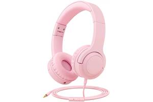 Детские наушники Picun Q2 проводные с микрофоном Pink (3_01844)