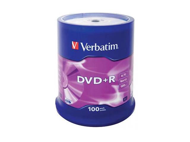 Диск DVD Verbatim 4.7Gb 16X CakeBox 100шт (43551)