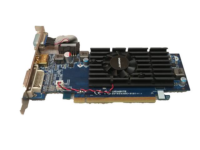 Дискретная видеокарта AMD Radeon HD 5450, 1 GB DDR3, 64-bit / 1x DVI, 1x HDMI, 1x VGA