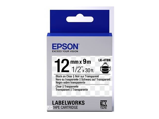 Epson LK4TBN для LW-300/400/400VP/700 Clear Blk/Clear 12mm/9m