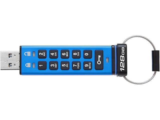 Флеш-накопитель USB3.0 128GB Kingston DataTraveler 2000 Keypad 256bit AES Hardware Encrypted (DT2000/128GB)