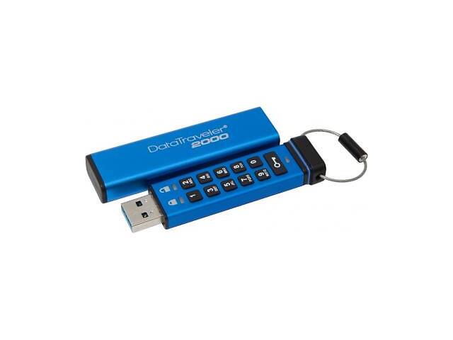 Флеш-накопичувач USB3.1 32GB Kingston DataTraveler 2000 Keypad 256bit AES Hardware Encrypted (DT2000/32GB)