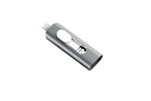 Флеш накопитель OTG для Apple iPhone HighSpeed USB 3.0+micro Usb+lightning серый