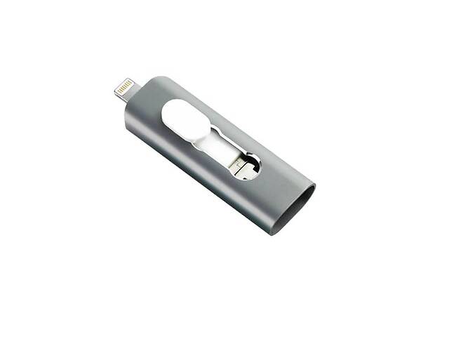 Флеш накопичувач OTG для Apple iPhone HighSpeed ​​USB 3.0+micro Usb+lightning сірий