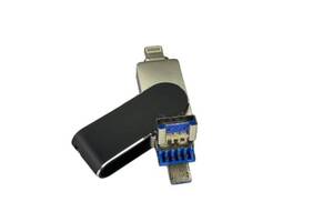 Флешка для IPHONE FlashDrive HighSpeed c разьемом Lightning 8pin Micro USB USB 3.0 64 gb черная + OTG