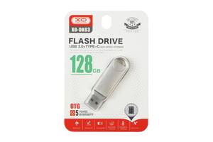 Флешка ЮСБ XO DK03 Type C 128GB USB Flash Drive 3.0 Steel