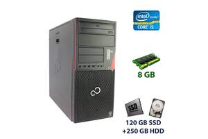 Компьютер Fujitsu Esprimo P420 E85+ Tower / Intel Core i5-4430 (4 ядра по 3.0 - 3.2 GHz) / 8 GB DDR3 / 120 GB SSD+250...