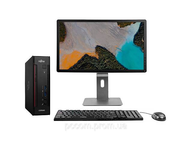 Fujitsu Esprimo Q556 USFF Mini PC Intel Core i5-6500T 16Gb RAM 480Gb SSD + 21.5' Dell P2214H LED AH-IPS Full