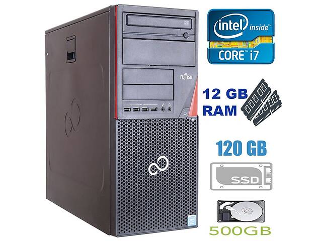 ПК Fujitsu P420 Tower / Intel Core i7-4770 (4 (8) ядра по 3.4 - 3.8 GHz) / 12GB DDR3 / 120 GB SSD+500 GB HDD / USB 3.0