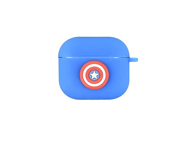 Футляр для наушников Funny AirPods 3 Смешной Cap America Blue