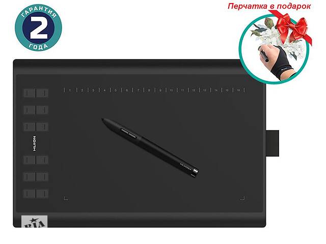 Графический планшет Huion New 1060Plus + перчатка