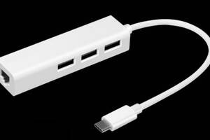 HUB Type-C на 3 USB + RJ45 сетевая карта