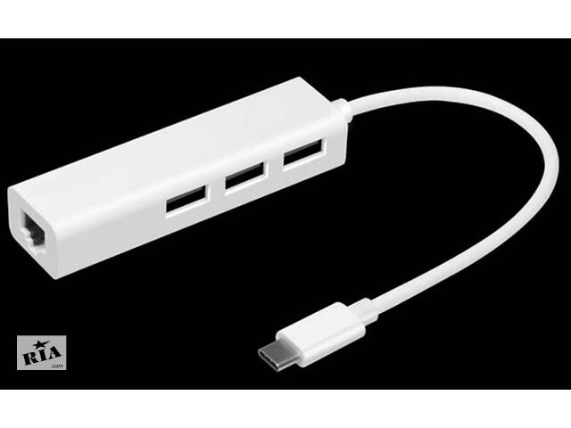 HUB Type-C на 3 USB + RJ45 сетевая карта