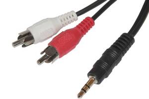 Кабель 3,5mm-2 RCA 1 метр переходник