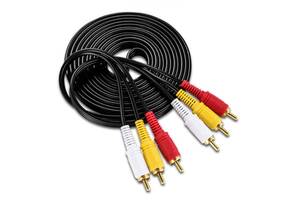 Кабель 3 RCA-3 RCA 1 м переходник