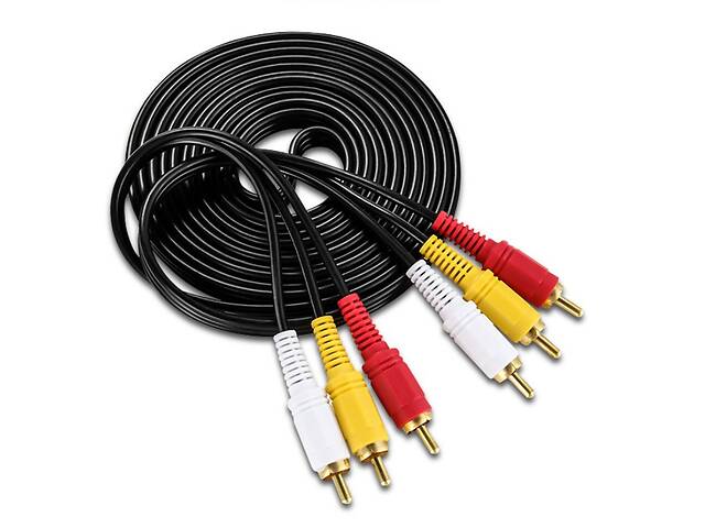 Кабель 3 RCA-3 RCA 5 м в упаковке переходник