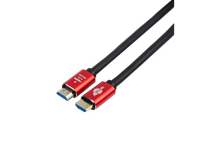 Кабель Atcom (24910) HDMI-HDMI ver 2.0, 4K, 10м Red/Gold, пакет