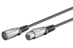 Кабель аудіо-подовжувач Goobay XLR 3p M/F 6.0m Metal корпус D=6.0mm Balanced чорний (75.02.7450)