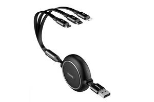 Кабель Baseus Golden Loop 3 в1 USB to Micro / Lightning / Type-C 3.5A 1.2 m CAMLT-JH Черный