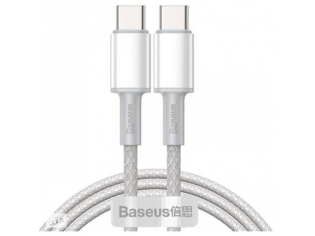 Кабель Baseus High Density Braided Type-C to Type-C 100W 1m White (CATGD-02) (Код товара:25355)