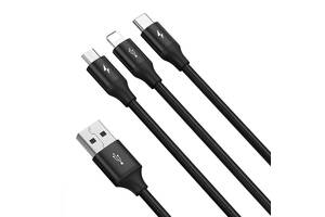 Кабель Baseus Rapid 3-in-1 USB to Micro / Lightning / Type-C 3.5A 1.2 m CAJS0000 Черный