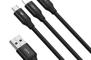 Кабель Baseus Rapid 3-in-1 USB to Micro / Lightning / Type-C 3.5A 1.2 m CAJS0000 Черный