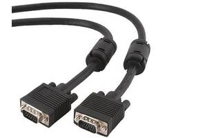 Кабель Cablexpert (CC-PPVGA-10M-B) VGA-VGA HD15M/HD15M с 2-мя фер. кольцами, двойной экран, черный, 10м