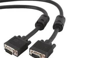 Кабель Cablexpert (CC-PPVGA-10M-B) VGA-VGA HD15M/HD15M с 2-мя фер. кольцами, двойной экран, черный, 10м