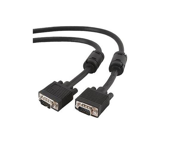 Кабель Cablexpert (CC-PPVGA-10M-B) VGA-VGA HD15M/HD15M с 2-мя фер. кольцами, двойной экран, черный, 10м