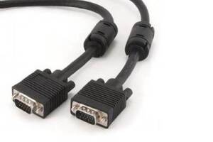 Кабель Cablexpert (CC-PPVGA-15M-B) VGA-VGA HD15M/HD15M с 2-мя фер. кольцами, двойной экран, черный, 15м