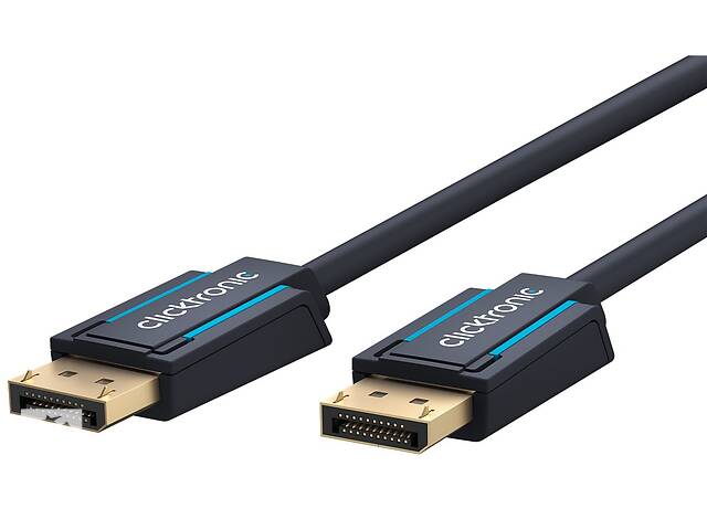 Кабель ClickTronic DisplayPort M/M 1.0m v1.4 8K@60Hz 19pin D=7.3mm OFCu Черный (75.04.0992)