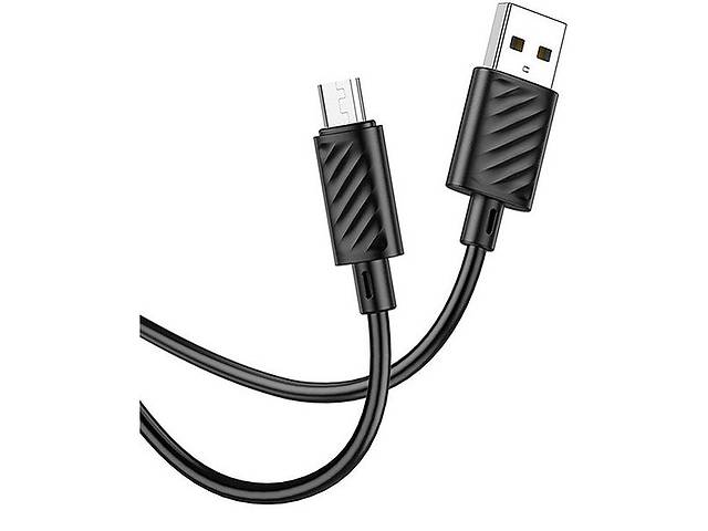 Кабель Hoco X88 Gratified USB to Micro 2.4A 1m Black (Код товара:28174)