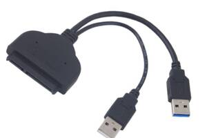 Кабель Lucom USB3.0 A-SATA 22p адаптер HDD Y-power 0.15m 5Gbps Черный (62.09.8310)