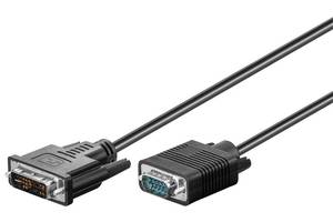 Кабель монітора-адаптер Goobay DVI-VGA HD15 M/M 3.0m 2xShielded D=5.5mm чорний (75.03.3825)