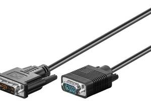 Кабель монітора-адаптер Goobay DVI-VGA HD15 M/M 5.0m 2xShielded D=5.5mm чорний (75.05.0992)