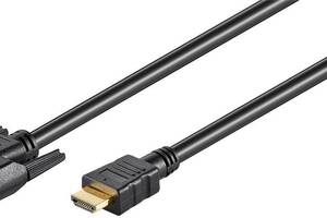 Кабель монітора-адаптер Goobay HDMI-DVI M/M 10.0m 18+1 D=7.0mm Gold чорний (75.05.1586)